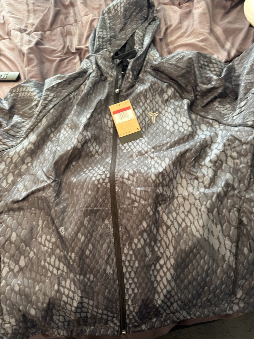Nike Gray Snake-Print Hooded Zip Jacket Kobe